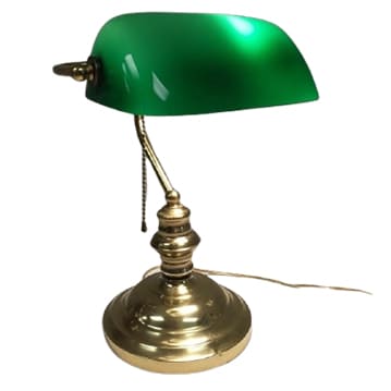 Vintage Layers Lamp — Brass base, green glass
